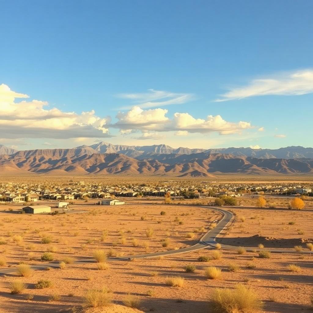 Wide view of East El Paso suburbs and desert with the Franklin Mountains