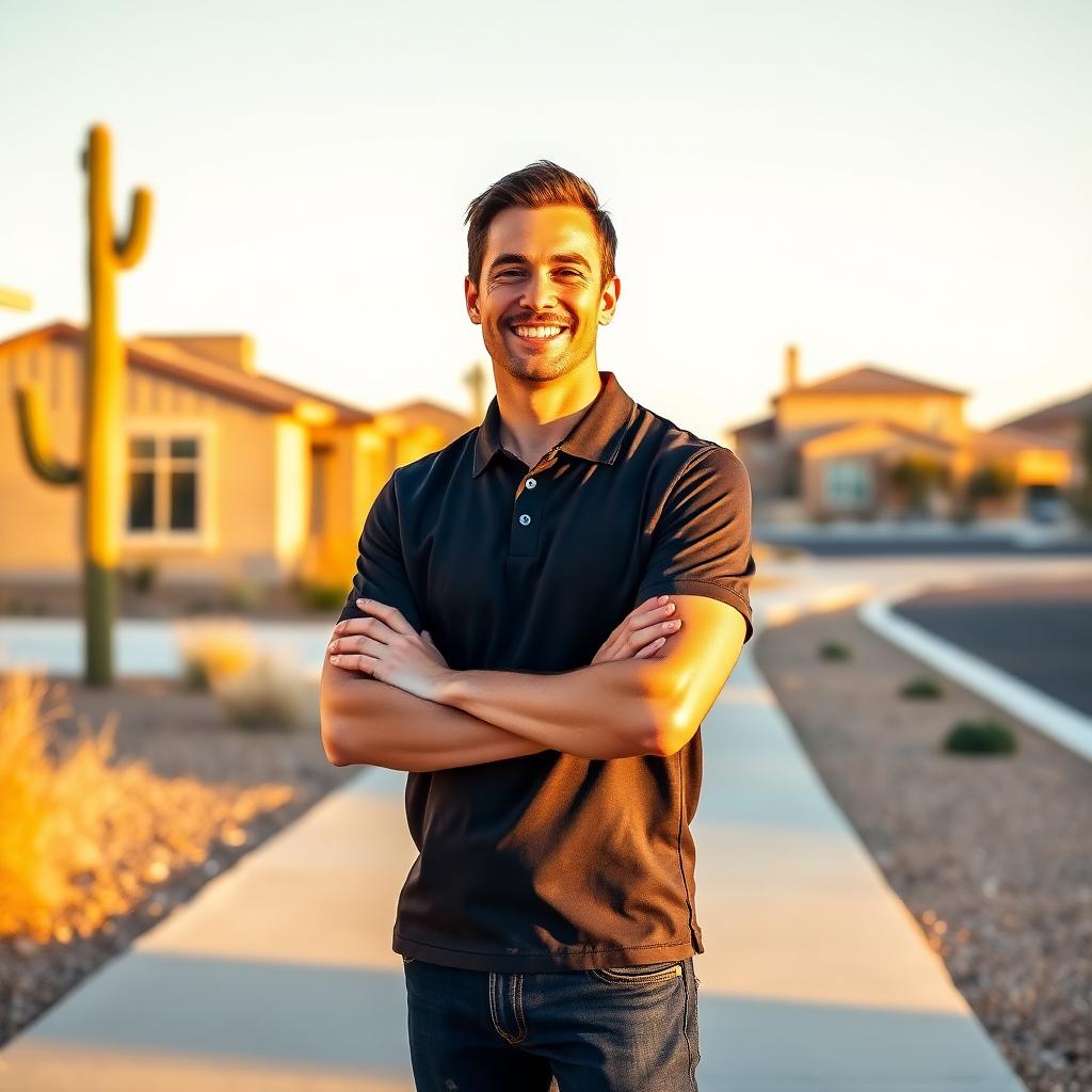 Isacc Lightbourn, founder of The Lightbourn Group, standing in an East El Paso neighborhood